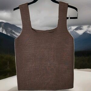 BROWN CROP/TANK STYLE WOMEN'S TOP* SZ: MEDIUM NWOT